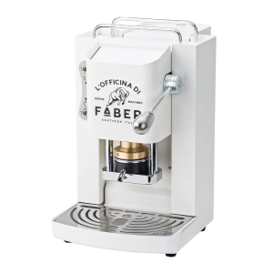 מכונת קפה פרו דלוקס - מתכת כסף בגימור לבן