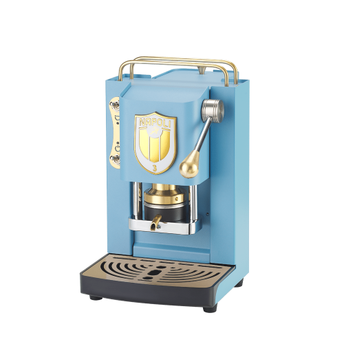06909 (2) מכונת קפה מיני פרו דלוקס - מהדורה מוגבלת - נאפולי תכלת לבן